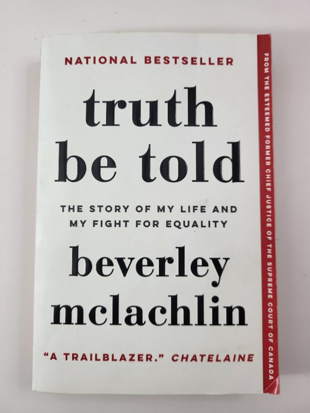 Truth Be Told Paperback Book 2020 Beverley McLachlin Memoir Supreme Court